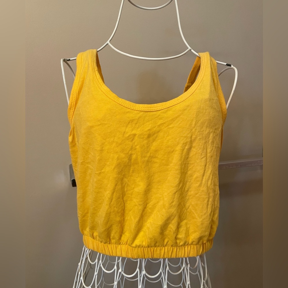 Forever 21 Yellow Cropped Tank Top